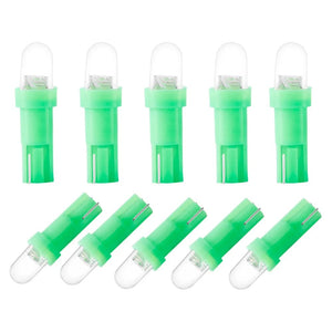 Planet Gates green 10 PCS of T5 1 LED 12V Ceramic Dashboard Gauge Instrument Ceramic Car Auto Side Wedge Light Lamp Bulb