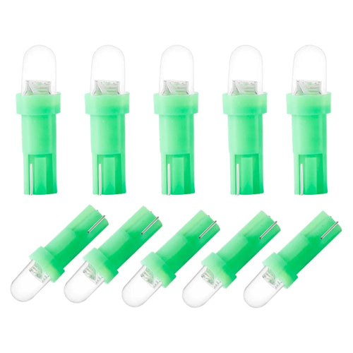 Planet Gates green 10 PCS of T5 1 LED 12V Ceramic Dashboard Gauge Instrument Ceramic Car Auto Side Wedge Light Lamp Bulb