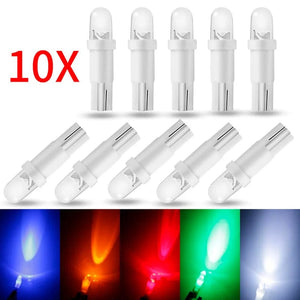Planet Gates green 10 PCS of T5 1 LED 12V Ceramic Dashboard Gauge Instrument Ceramic Car Auto Side Wedge Light Lamp Bulb
