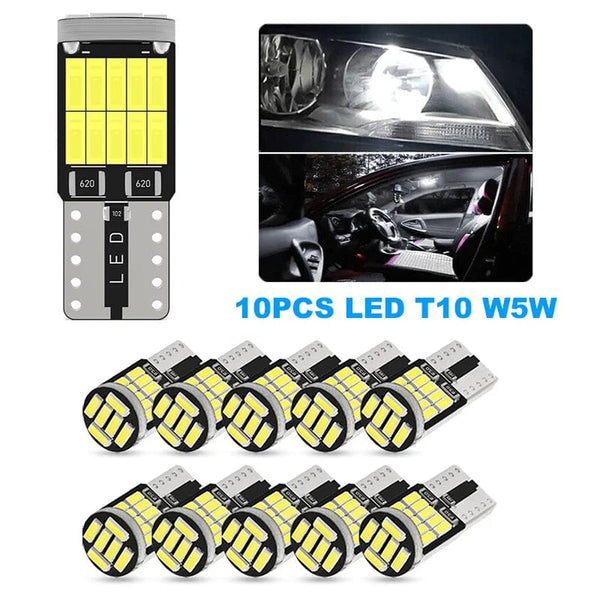 Planet Gates Green-10p Canbus W5W T10 194 LED Car Light Bulb 26SMD 4014 Auto Vehicle High Bright Wedge License Plate Clearance Dome Door Lamp DC12V