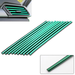 Planet Gates Green - 10pcs 10pcs 20cm Car Air Conditioner Decoration Strip For Vent Outlet, U Shape Moulding Trim Strips, Styling Car Door Edge Corner Protector