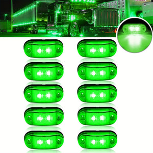Planet Gates Green / 10pcs 10pcs New Upgraded 12V-24V Universal LED Front Rear Side Indicator Marker Light Bulb For Truck RV Car Bus Trailer Van Caravan Boat - Amber/Red/White
