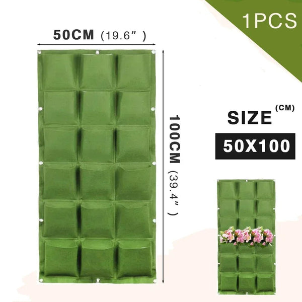 Planet Gates Green 12 Pockets NEW Wall Hanging Pockets Planting Bags Flower Pot Home Garden Grow Bag Garden Planter Vertical Suculentas Plant Pot Home Decor