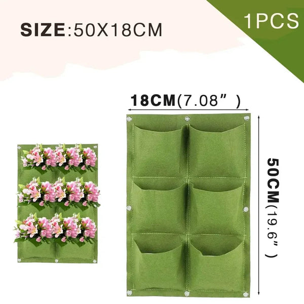 Planet Gates Green 12 Pockets NEW Wall Hanging Pockets Planting Bags Flower Pot Home Garden Grow Bag Garden Planter Vertical Suculentas Plant Pot Home Decor