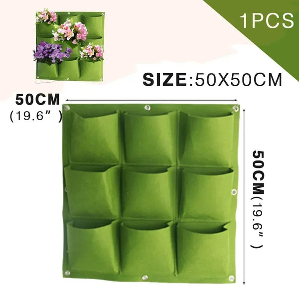 Planet Gates Green 12 Pockets NEW Wall Hanging Pockets Planting Bags Flower Pot Home Garden Grow Bag Garden Planter Vertical Suculentas Plant Pot Home Decor