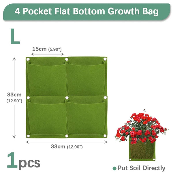 Planet Gates Green 12 Pockets NEW Wall Hanging Pockets Planting Bags Flower Pot Home Garden Grow Bag Garden Planter Vertical Suculentas Plant Pot Home Decor