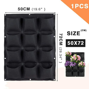 Planet Gates Green 12 Pockets NEW Wall Hanging Pockets Planting Bags Flower Pot Home Garden Grow Bag Garden Planter Vertical Suculentas Plant Pot Home Decor