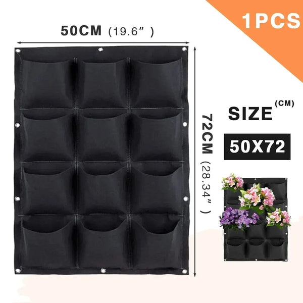 Planet Gates Green 12 Pockets NEW Wall Hanging Pockets Planting Bags Flower Pot Home Garden Grow Bag Garden Planter Vertical Suculentas Plant Pot Home Decor