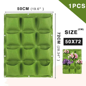Planet Gates Green 12 Pockets NEW Wall Hanging Pockets Planting Bags Flower Pot Home Garden Grow Bag Garden Planter Vertical Suculentas Plant Pot Home Decor