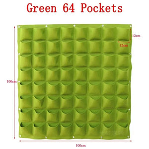 Planet Gates Green 12 Pockets NEW Wall Hanging Pockets Planting Bags Flower Pot Home Garden Grow Bag Garden Planter Vertical Suculentas Plant Pot Home Decor