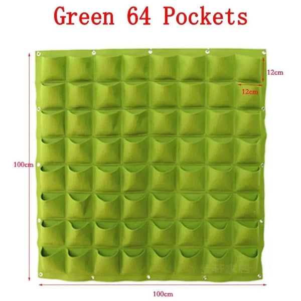 Planet Gates Green 12 Pockets NEW Wall Hanging Pockets Planting Bags Flower Pot Home Garden Grow Bag Garden Planter Vertical Suculentas Plant Pot Home Decor