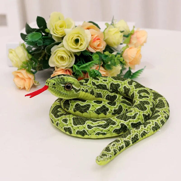 Planet Gates green / 120cm Simulated Python Snake Plush Toy Giant Boa Cobra Long Stuffed Snake Plushie Pillow Children Boys Gift Home Decoration