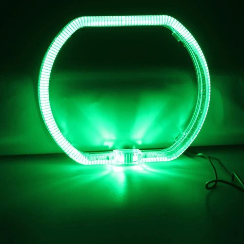 Planet Gates green / 120mm 100/76MM LED Angel Eyes Square Guide Halo Ring Daytime Running Lights With Driver For Bi Xenon Headlight Lenses DRL Accessories