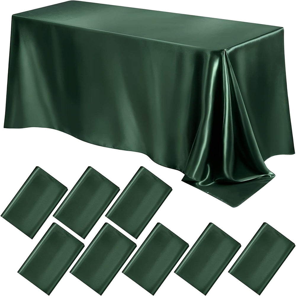 Planet Gates Green / 150cm*260cm 1pc, Dark Green Tablecloth, Square Polyester Solid Color Table Coverh, Wrinkle And Stain Resistant Table Cover, Perfect For Buffet Tables, Parties, Holiday Dinners, Room Decor