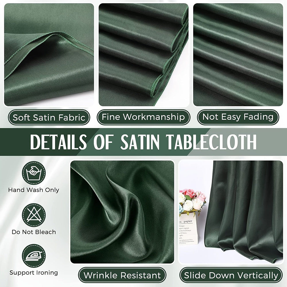 Planet Gates Green / 150cm*260cm 1pc, Dark Green Tablecloth, Square Polyester Solid Color Table Coverh, Wrinkle And Stain Resistant Table Cover, Perfect For Buffet Tables, Parties, Holiday Dinners, Room Decor