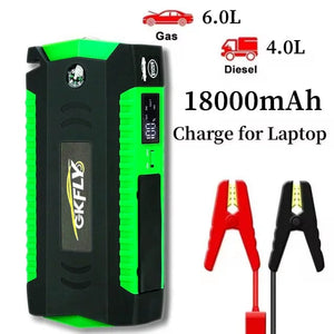 Planet Gates Green 18000mAh / france GKFLY 16000mAh Car Jump Starter Power Bank Car Battery Booster Charger 12V Starting Device Petrol Diesel Car Starter Buster