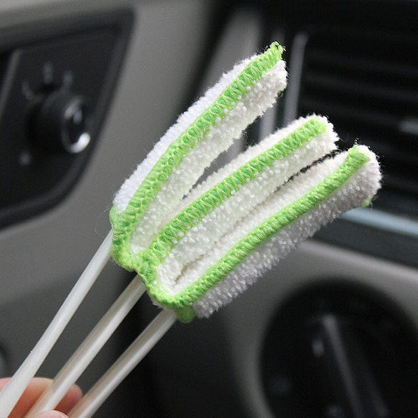 Planet Gates Green / 1pc 1pc 2-in-1 Car Outlet Vent Cleaner, Air Conditioning Outlet Vent Cleaning Brush, Car Internal Cleaning Tool, Multipurpose Interior Dust Remover