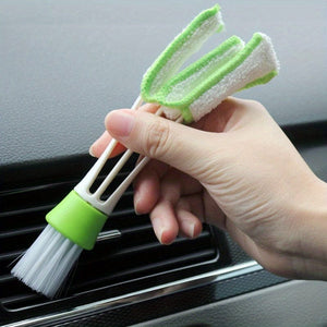Planet Gates Green / 1pc 1pc 2-in-1 Car Outlet Vent Cleaner, Air Conditioning Outlet Vent Cleaning Brush, Car Internal Cleaning Tool, Multipurpose Interior Dust Remover