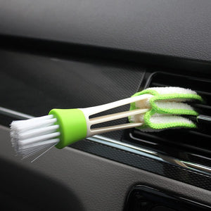 Planet Gates Green / 1pc 1pc 2-in-1 Car Outlet Vent Cleaner, Air Conditioning Outlet Vent Cleaning Brush, Car Internal Cleaning Tool, Multipurpose Interior Dust Remover