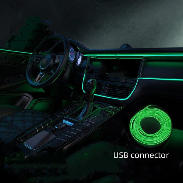 Planet Gates Green / 1pc 1pc 300cm New Car Ambient Light Cold Light Cable Universal High Brightness LED Decoration USB Contactless EL Cold Light Cable For Emitting Light