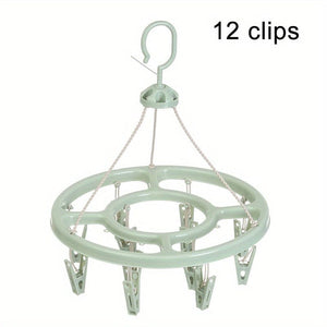 Planet Gates Green 1pc 1pc12 Clip Round Drying Rack Plastic 360 Degree Windproof Hanging Socks Hanger Multifunctional Infant Toddler Clothes Storage Hanger Hook Underwear Rack Kids Clip Drying Rack For Wardrobe Finishing