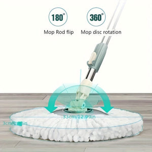 Planet Gates Green 1pc/3pcs Dual-drive Rotary Mop & Bucket/ Mop Cloth, Hand-free Home Hand Pressure Wheel Mop Bucket, Household Wood Floor Cleaning Microfibre Pad Floor Mop With Bucket, Mop Cylinder, Kitchen Bathroom Bedroom Office Accessories