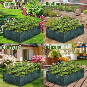 Planet Gates Green 1pc Elevated Garden Flowerpot Fabric Bed, 6 Separate Mesh Raised Vegetable Growth Bags With Drainage Holes, Plant Growth Bags With Breathable Garden Bags For Planting Flowerpots, Suitable For Outdoor Flowers.
