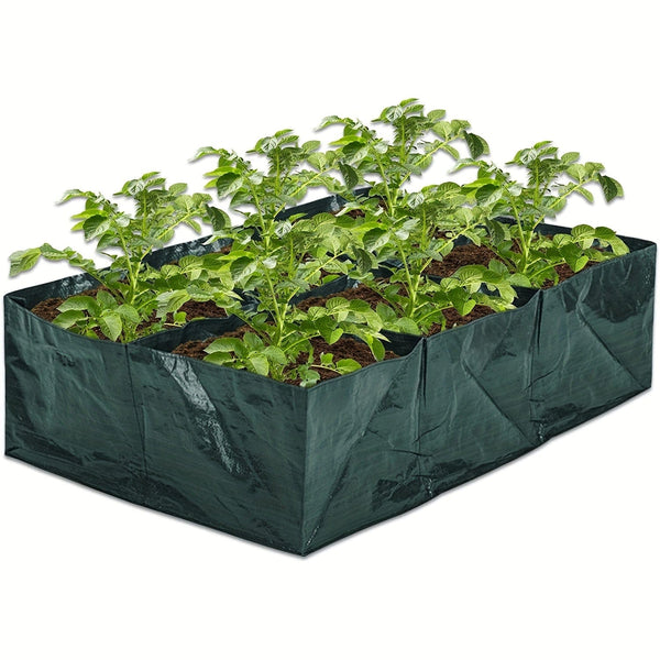 Planet Gates Green 1pc Elevated Garden Flowerpot Fabric Bed, 6 Separate Mesh Raised Vegetable Growth Bags With Drainage Holes, Plant Growth Bags With Breathable Garden Bags For Planting Flowerpots, Suitable For Outdoor Flowers.