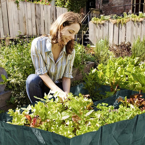 Planet Gates Green 1pc Elevated Garden Flowerpot Fabric Bed, 6 Separate Mesh Raised Vegetable Growth Bags With Drainage Holes, Plant Growth Bags With Breathable Garden Bags For Planting Flowerpots, Suitable For Outdoor Flowers.