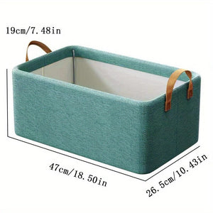Planet Gates Green 1pc Foldable Storage Box With Steel Frame, Large Capacity Clothes, Trousers, Storage Basket, Car Storage Box