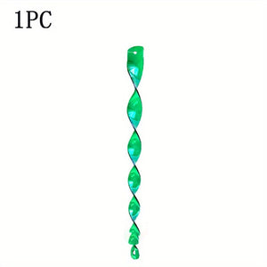 Planet Gates Green 1pc Garden Patio Decoration: 1pc Bird Repellent Scare Strip, Spiral Wind Spinning Bird Catcher & Wind Chimes - Perfect Memorial Gifts!