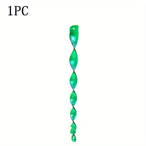 Planet Gates Green 1pc Garden Patio Decoration: 1pc Bird Repellent Scare Strip, Spiral Wind Spinning Bird Catcher & Wind Chimes - Perfect Memorial Gifts!
