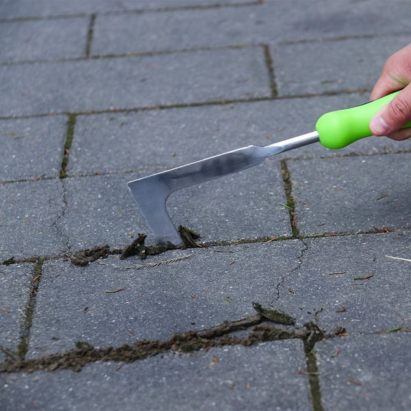 Planet Gates Green 1pc, Gardening Tool Crack Weeder Manual Weeder Sidewalk Crevice Weeding Tool Paver Weed Removal Tool L-Shaped Hook Blade For Cracks Grass Moss Garden Yard Cutting Sod Gaps Between Paving Weeding Tool