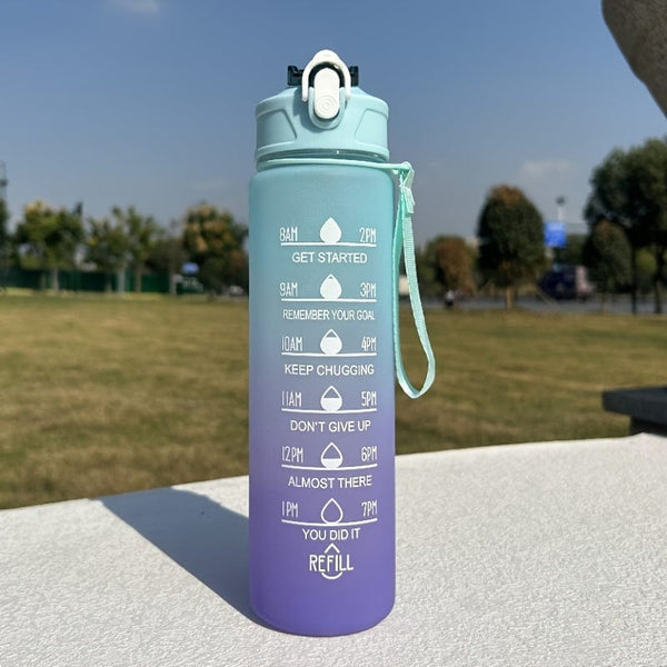Planet Gates Green 1pc, Motivational Water Bottle, 750ml/25oz BPA Free Water Bottles, Sports Water Cups, Portable Drinking Cups, Summer Drinkware, For Outdoor Camping, Hiking, Fitness, Birthday Gifts