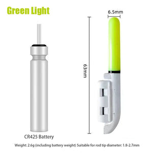 Planet Gates green 1PC Night Fishing Electronic Rod LED Light Stick Luminous Glow Waterproof Rock Fishing Float Tackle Accessories CR425 Battery