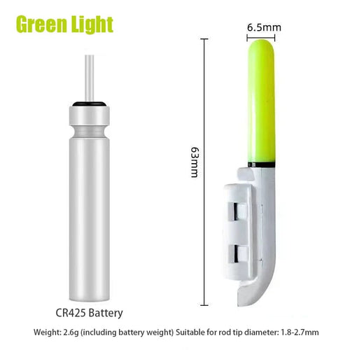 Planet Gates green 1PC Night Fishing Electronic Rod LED Light Stick Luminous Glow Waterproof Rock Fishing Float Tackle Accessories CR425 Battery