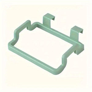 Planet Gates Green 1pc Over-the-Cabinet Garbage Container: Reusable Plastic Bag Holder Rack For Car, Kitchen, Pantry, Garage & Bathroom