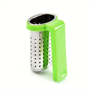 Planet Gates Green 1pc Stainless Steel Tea Infuser with Handle - Reusable Tea Strainer for Loose Tea Brewing - Perfect for Teapot and Tea Bag Infusion - Household Tea Making Accessory