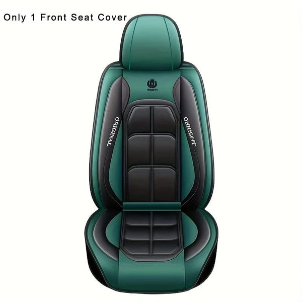 Planet Gates Green 1pc Universal Car Seat Covers PU Leather Seat Covers Cushion Car Seat Protector Mat For Sedan SUV Car Accessories (Only 1 Front Seat Cover)