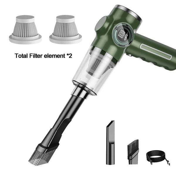 Planet Gates Green 2 Pcs Filter Xiaomi 1290000Pa 5-in-1 Cordless Car Vacuum Cleaner Portable Strong Suction Vacuum Cleaner Handheld Mini Car Appliance