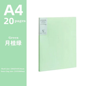 Planet Gates green 20 pages JIANWU A4 Morandi File Bag 100 Pages Data Book Large Capacity File Folder Portfolio Office Stationery