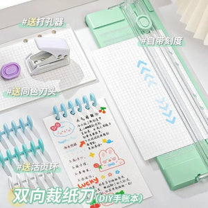 Planet Gates Green 2024 Fashion Popular Guillotine A4/A5 Paper Photo Trimmers Cutter Scrapbook Trimmer Lightweight Cutting Machine Office Supplies