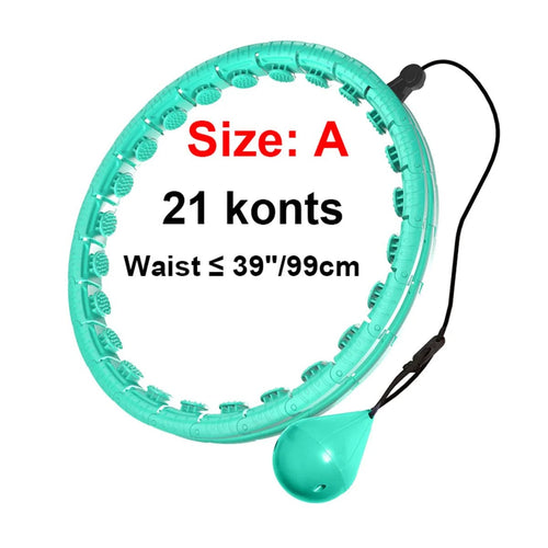 Planet Gates Green 21 knots Weighted Massage Fitness Circle Hoops Weight Loss Detachable Links ,Exercise Weight Loss Sport Hoop
