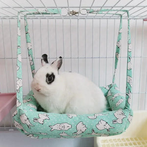 Planet Gates green / 23x30cm Warm Rabbits Bunny House Winter Small Pet Hammock Plush Hamster Guinea Pig Cage Hanging Bed Swing Nest Climb Toys Pet Supplies