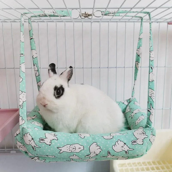 Planet Gates green / 23x30cm Warm Rabbits Bunny House Winter Small Pet Hammock Plush Hamster Guinea Pig Cage Hanging Bed Swing Nest Climb Toys Pet Supplies