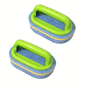 Planet Gates Green / 2pcs 1/2pcs Handled Bathtub Scrubber, Sponge Brush, Soft Magic Sponge Eraser Bathtub Ceramic Tile Cleaner, Kitchen Pool Scrub Cleaning Brush, Strong Scouring Pads Scrubbers, Dish Washing Abrasive Pads Brush, Tea Towel