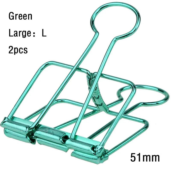 Planet Gates green  2PCS 2-10 Pcs Paper Clip Sliver Rose Gold Binder Clips Page Holder Office Study Binder Clips Photo Clamp Office School Desk Organizer