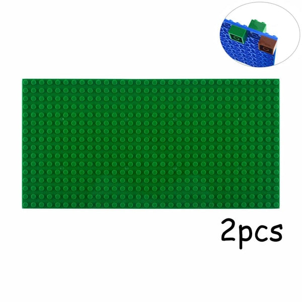 Planet Gates Green 2pcs Double-sided 32x16 32x32 Dots Base Plate Classic Small Bricks Baseplates Building Blocks Compatible brand Construction kids toys