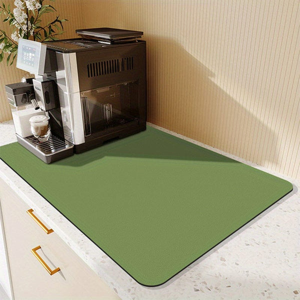 Planet Gates Green / 30.0cm*39.98cm 1pc Large Coffee Mat, Super Absorbent Coffee Mat - Quick Dry Draining Mat, For Dishes, Bathroom, Kitchen Supplies, Suitable For Restaurant/Commercial
