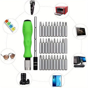 Planet Gates Green 32pcs In 1 32 In 1 Precise Screwdriver Set Mini Magnetic Bits Kit Phone Laptop Mobile Maintenance Tool